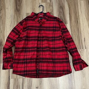 Duluth Trading Co Alaskan Hardgear Standard Fit Red and Black Plaid Shirt